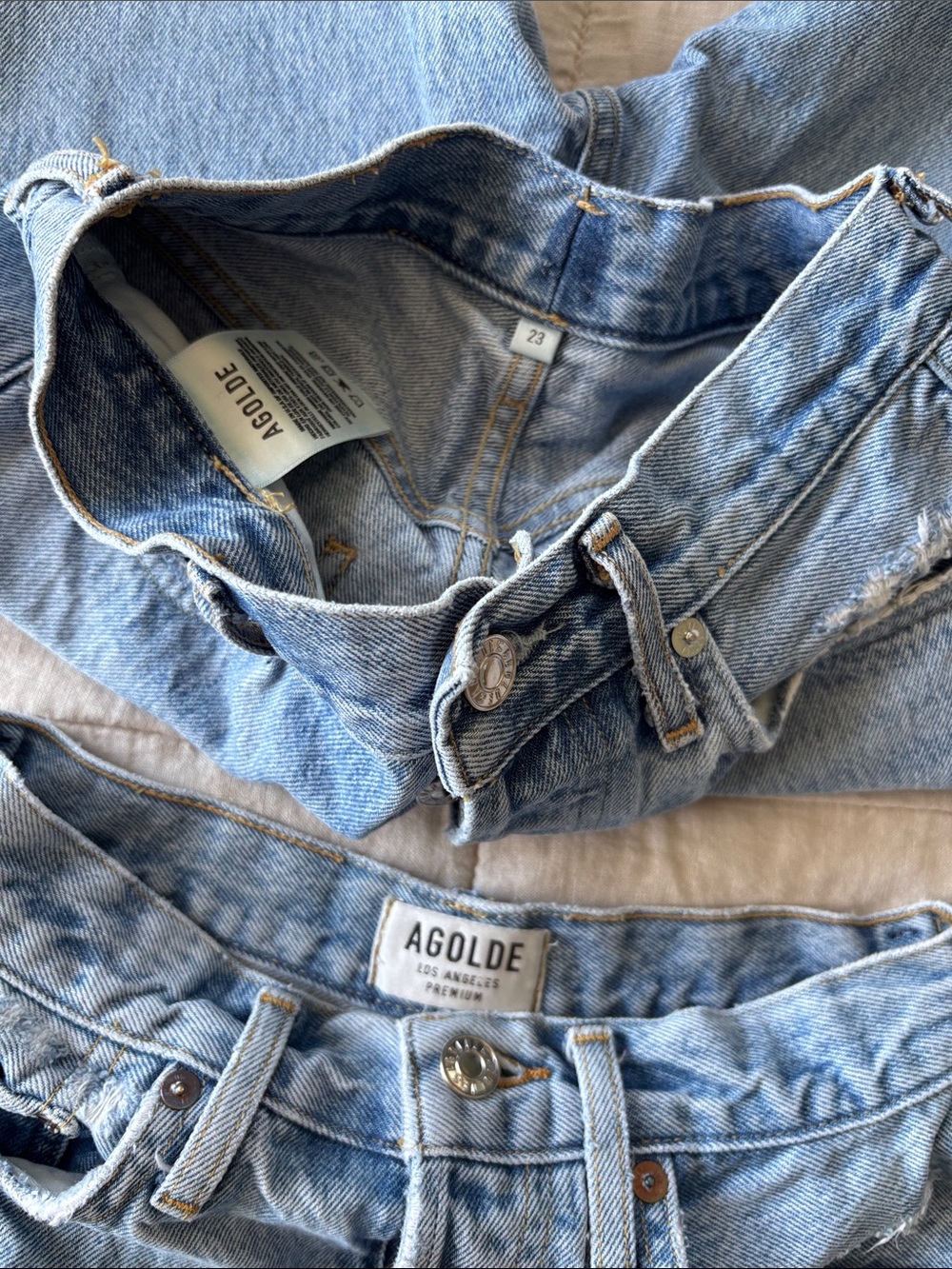 Agolde Parker Shorts (Swapmeet) +
Agolde Distressed High-Rise Denim Shorts - Picture 5 of 9